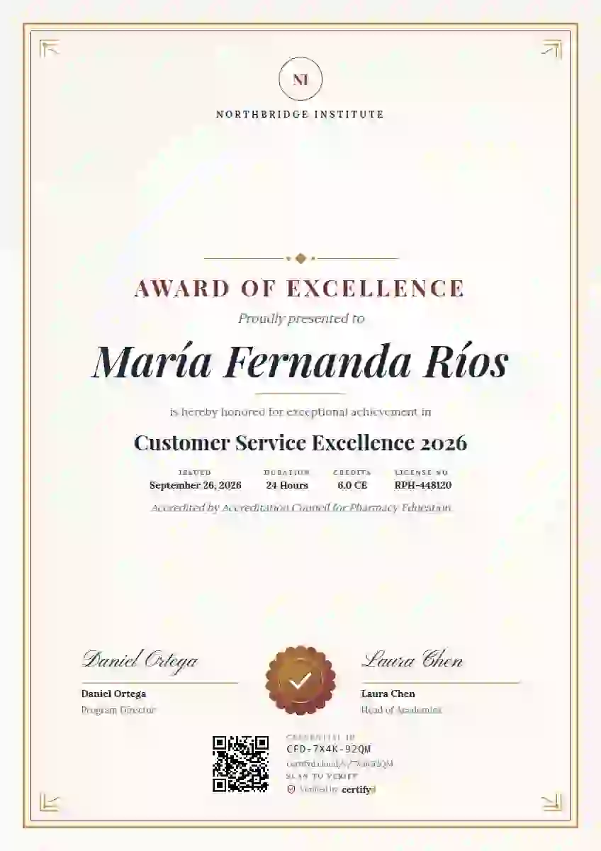 Portrait Classic awards and achievement certificate template