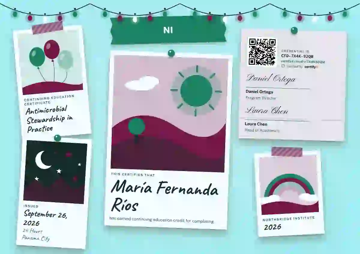 Polaroid Wall Seafoam continuing education certificate template