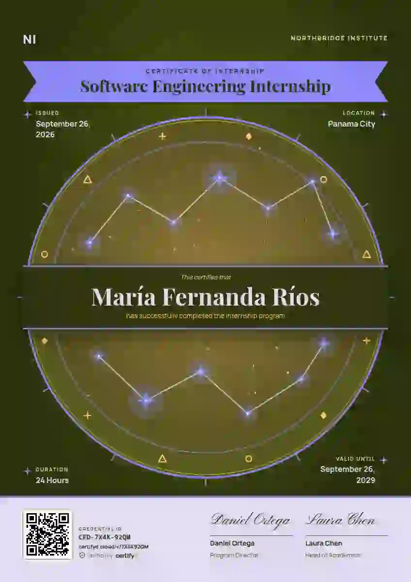 Constellation Chart Ultramarine internship certificate template