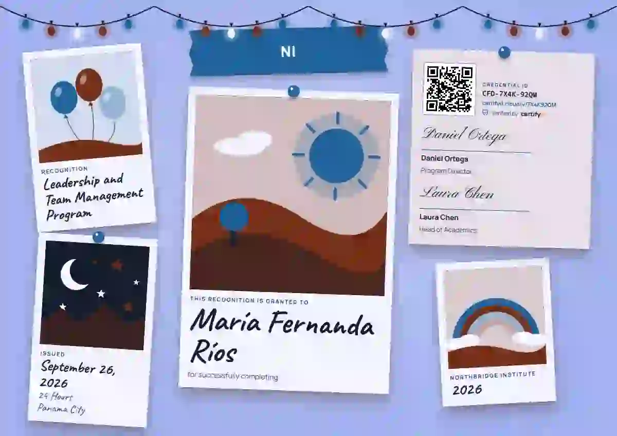 Polaroid Wall Azure latin america certificate template