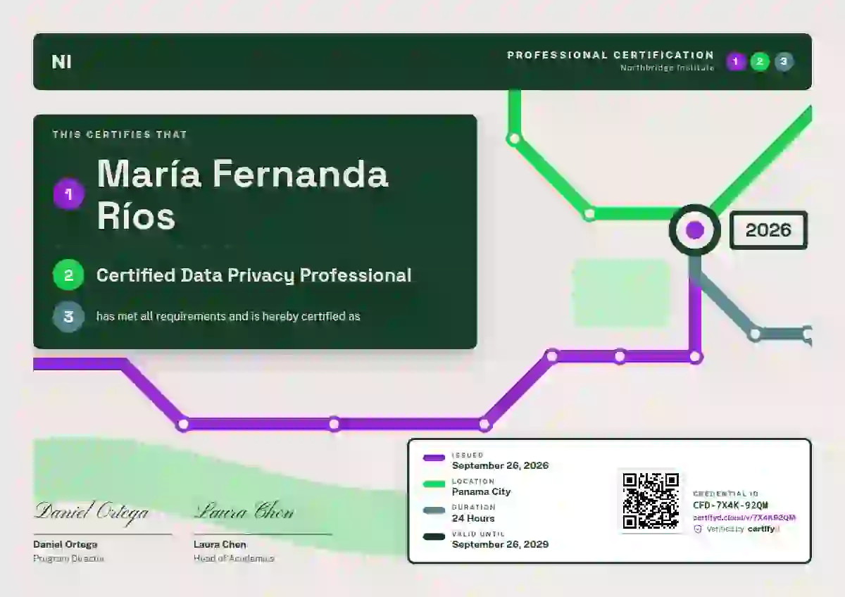 Metro Map Orchid professional certification certificate template