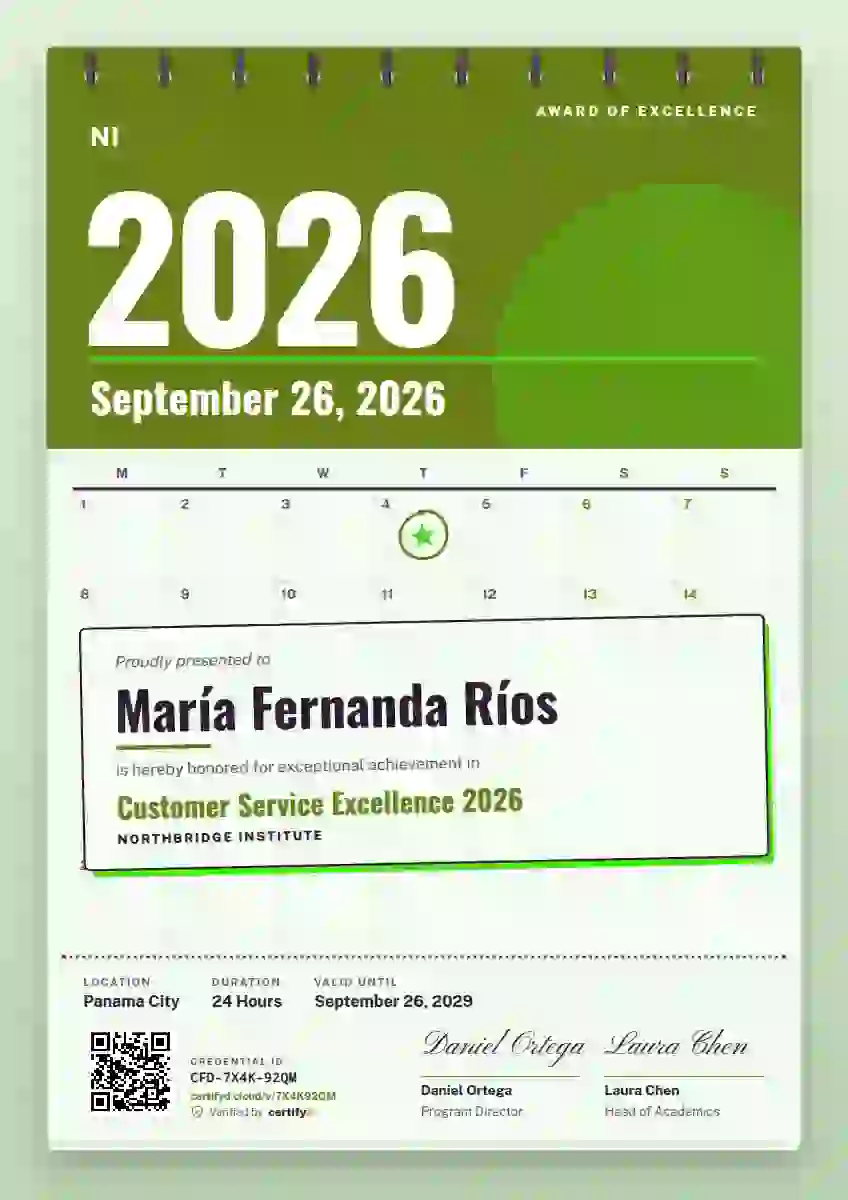 Wall Calendar Lime awards and achievement certificate template