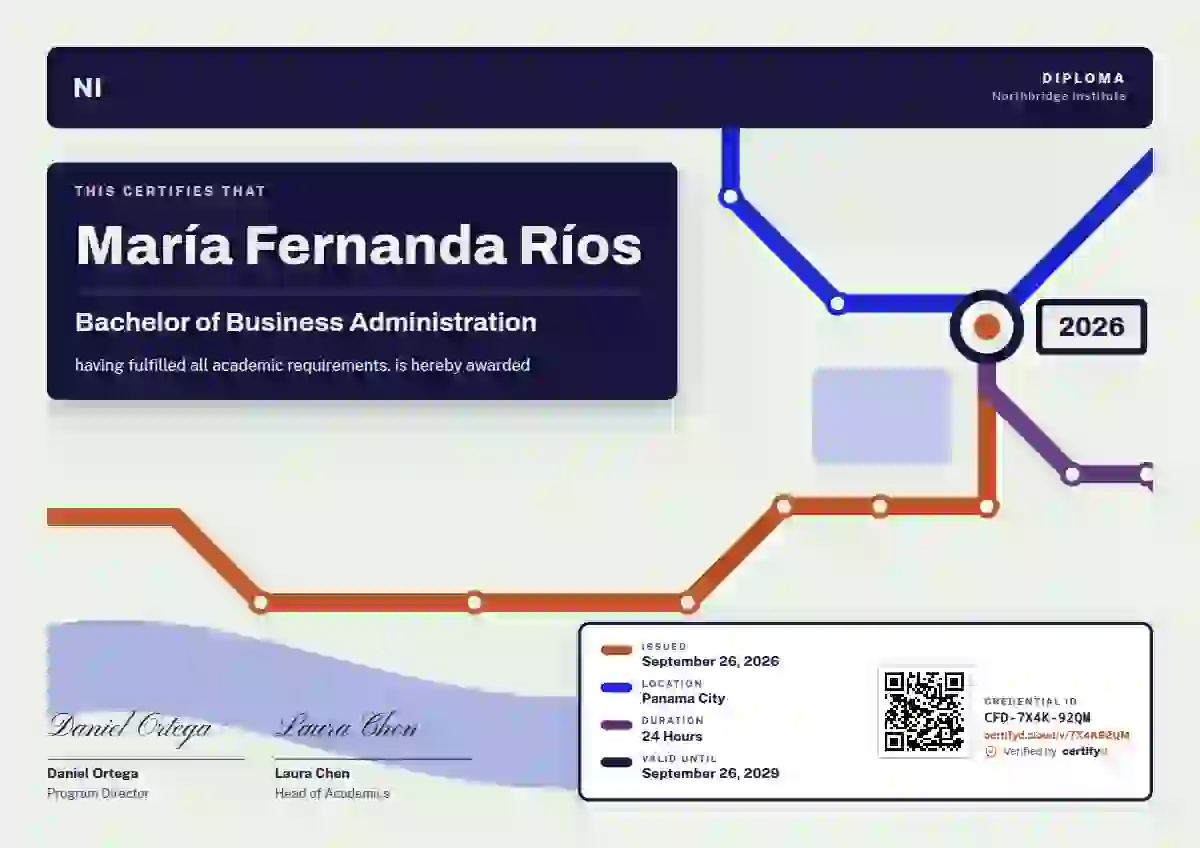 Metro Map Vermilion academic diploma certificate template