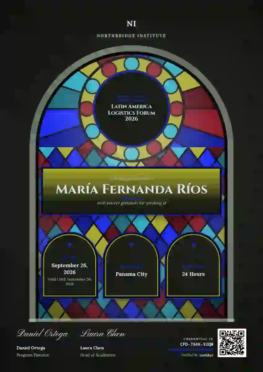Stained Glass Cerulean conference speaker certificate template