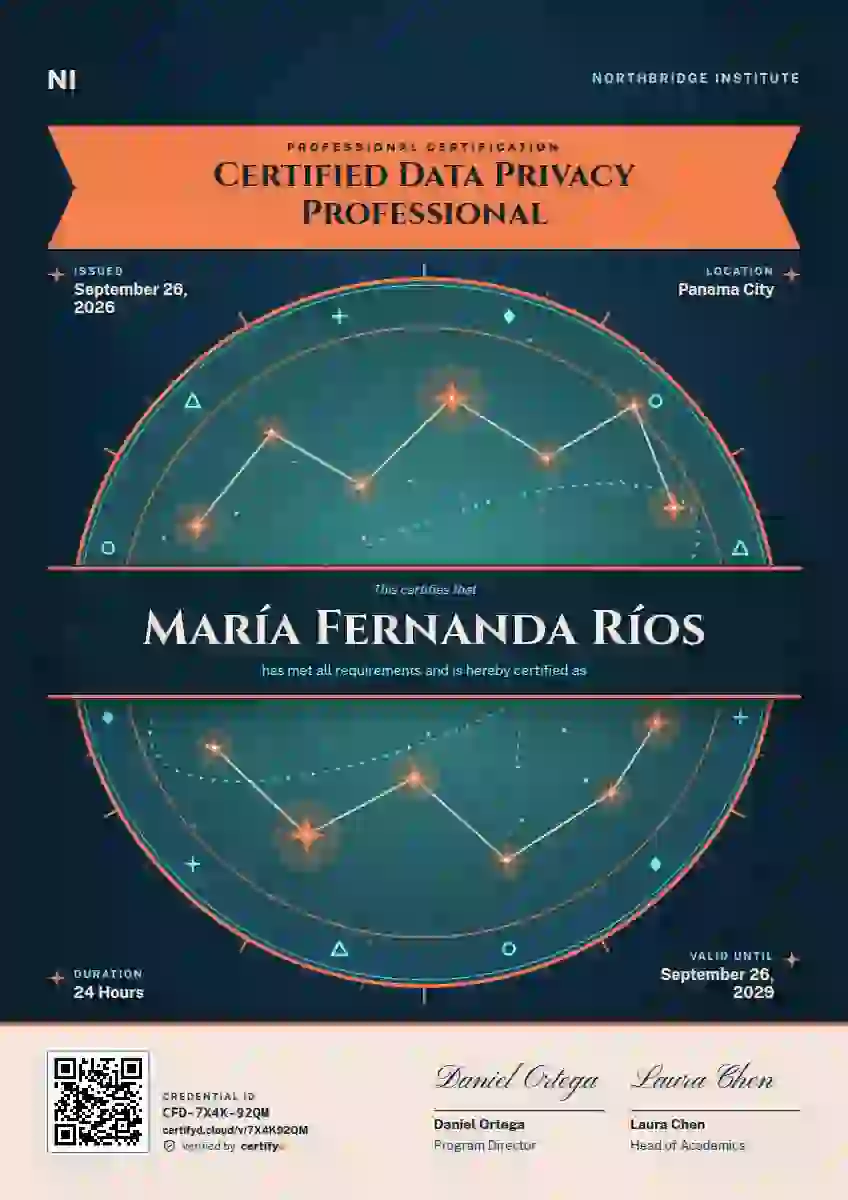 Plantilla de certificado Constellation Chart Vermilion de certificación profesional