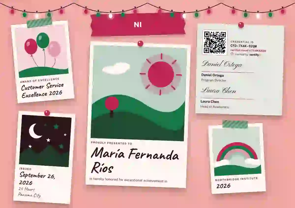 Polaroid Wall Ruby awards and achievement certificate template