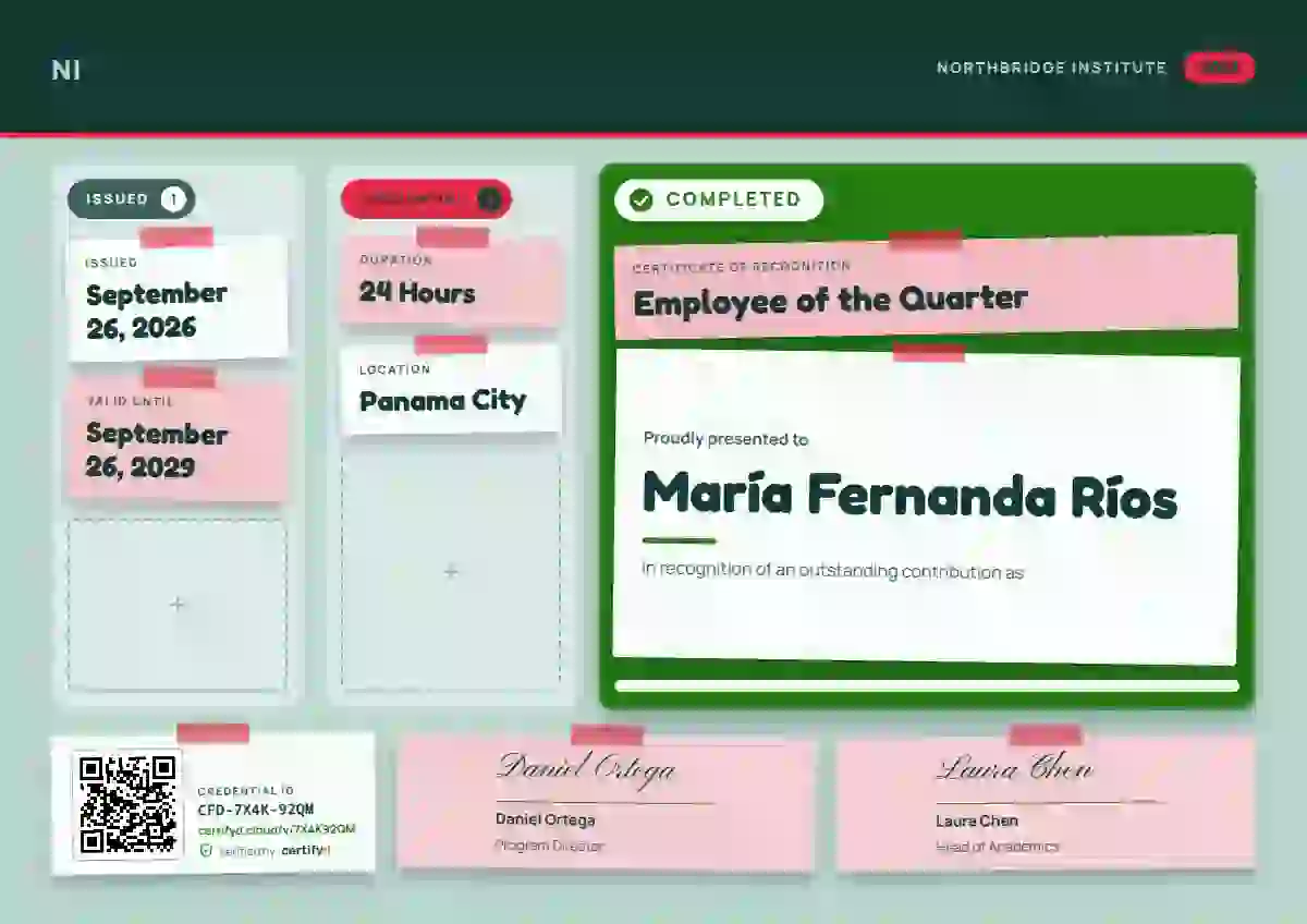 Kanban Board Fern No Tick Badges employee recognition certificate template
