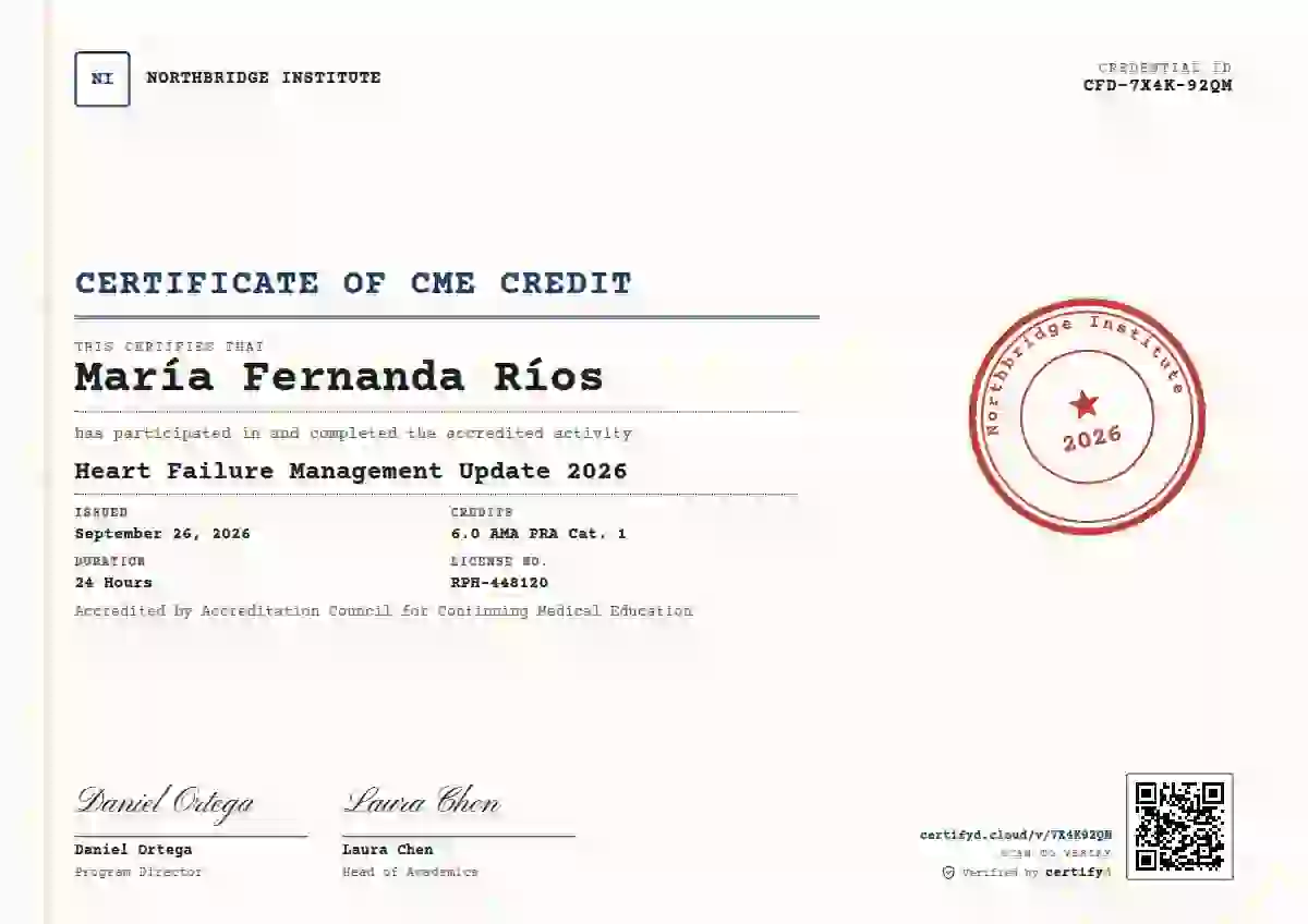 Plantilla de certificado Rubber Stamp de salud y educación médica continua