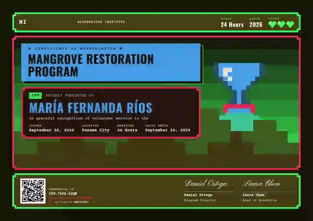 Pixel Arcade Azure No Stars volunteer appreciation certificate template