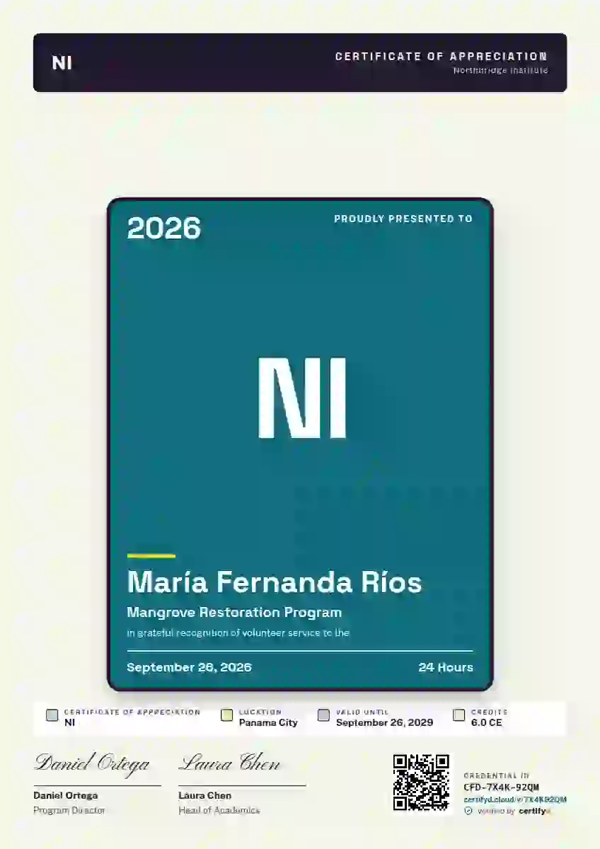 Periodic Tile Cerulean No Neighbour Tiles volunteer appreciation certificate template