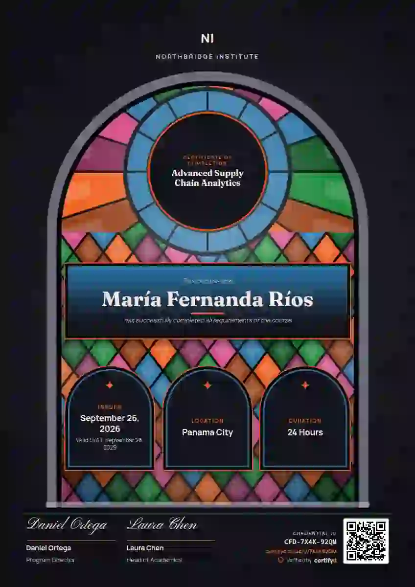 Stained Glass Raspberry Plain Rose course completion certificate template