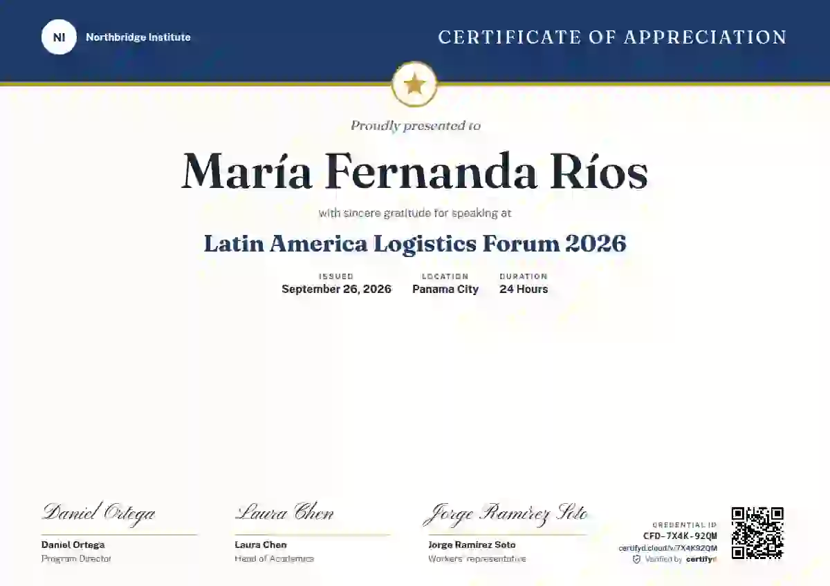 Plantilla de certificado Triple Signature de ponente de conferencia