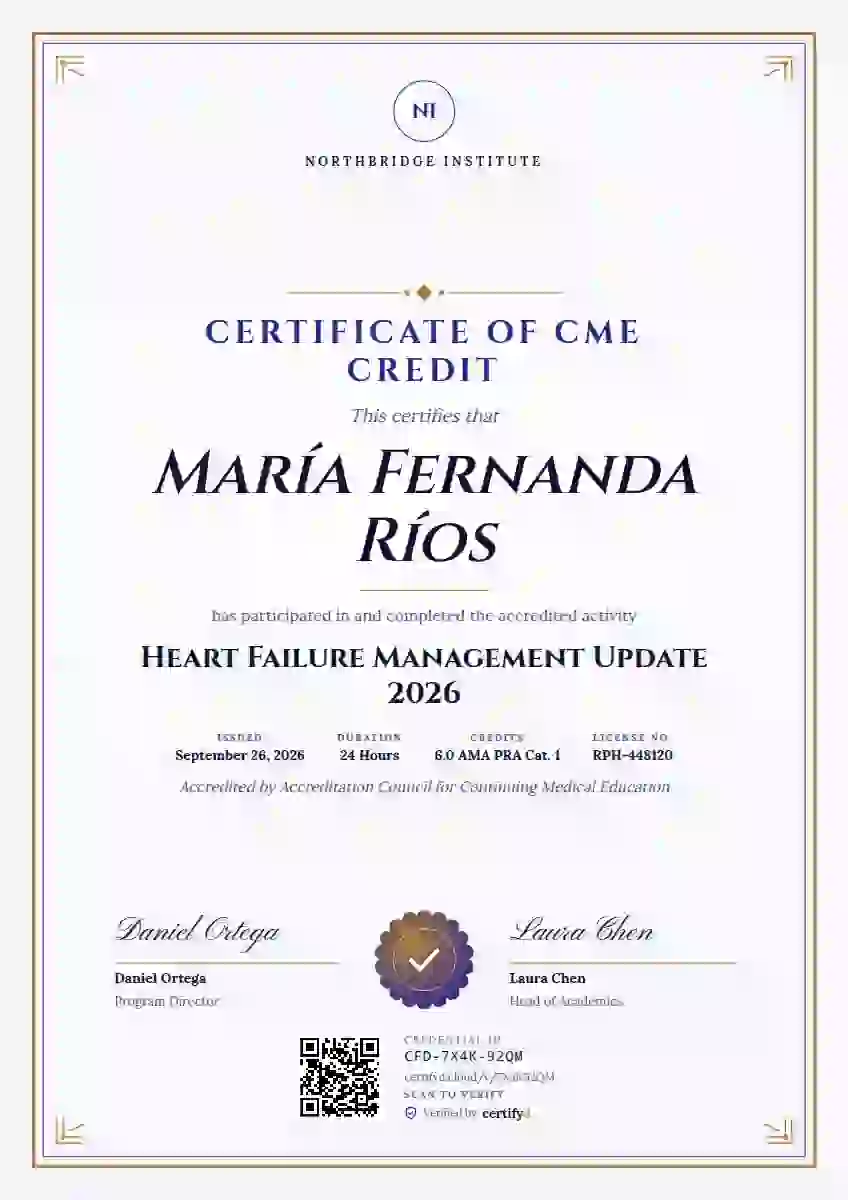 Portrait Classic Indigo healthcare and cme certificate template