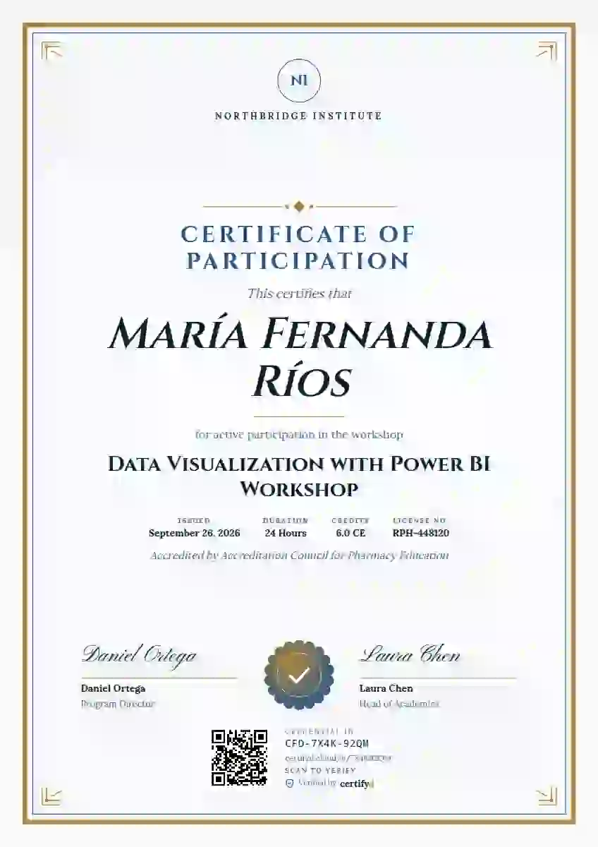 Portrait Classic Slate webinar and workshop certificate template