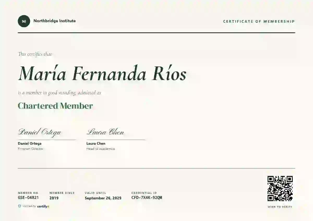Quarry membership certificate template
