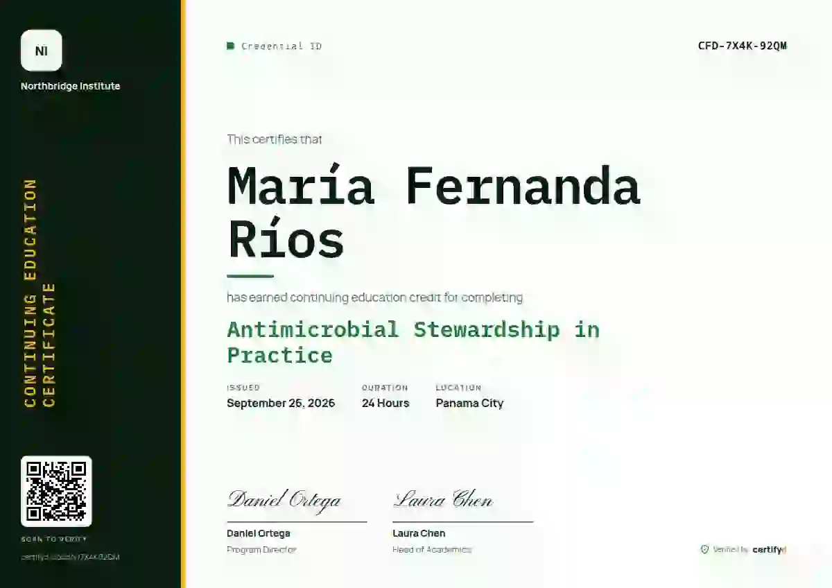 Vertical Sidebar Forest continuing education certificate template