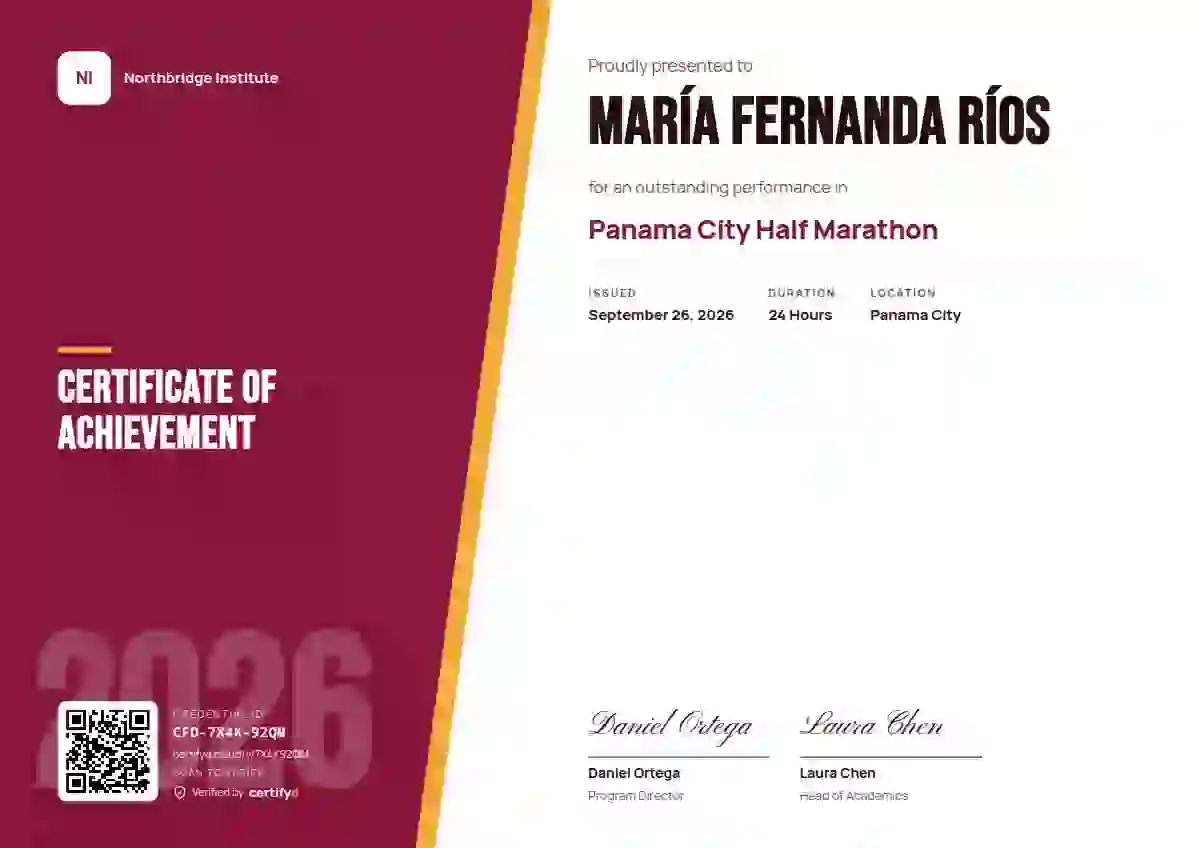 Split Panel Rose sports certificate template