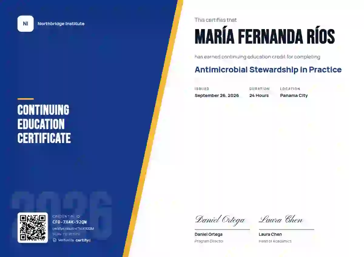 Split Panel Navy continuing education certificate template