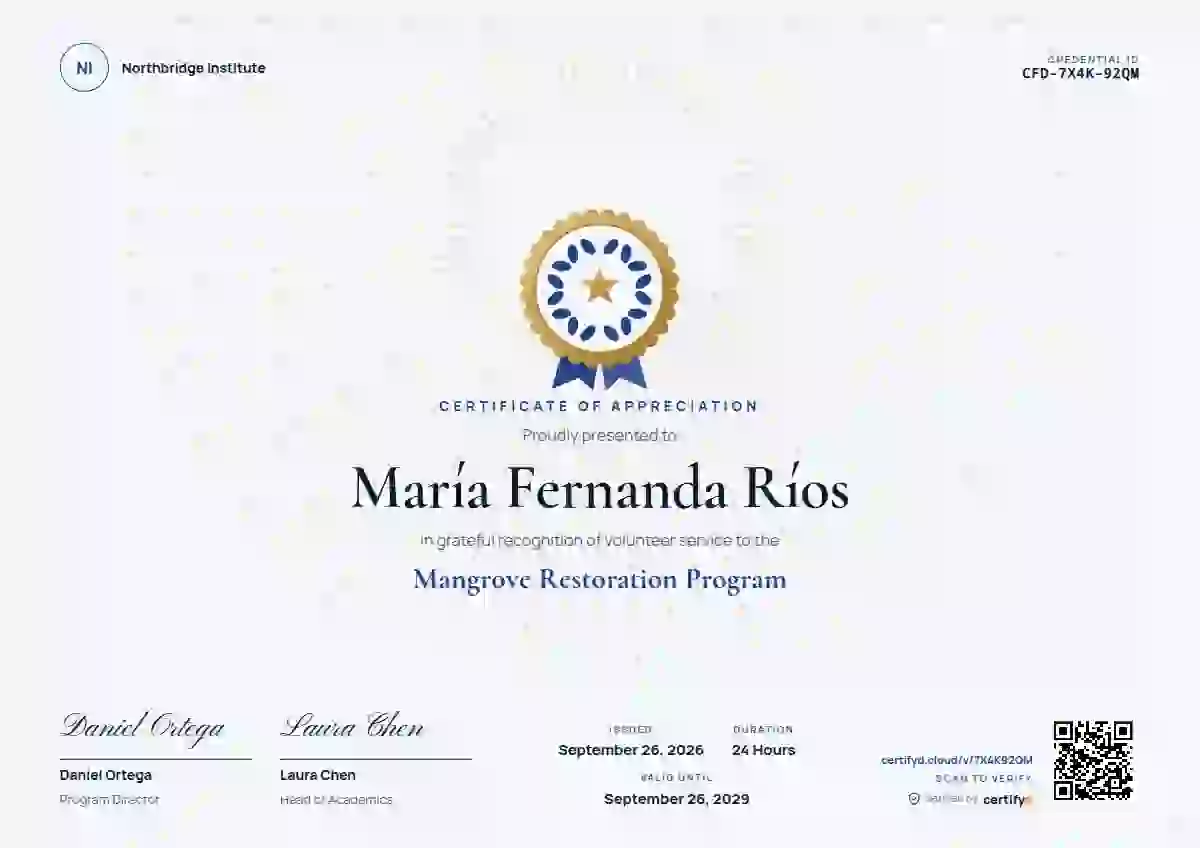 Medallion Navy volunteer appreciation certificate template
