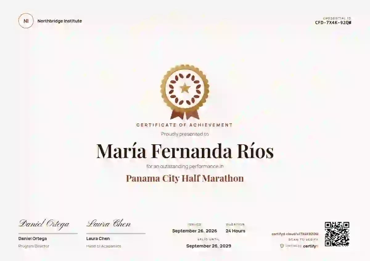Medallion Terracotta sports certificate template
