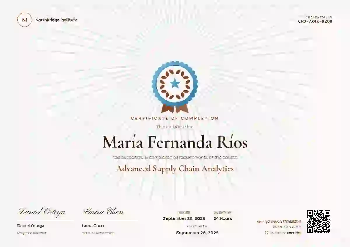 Medallion Copper course completion certificate template