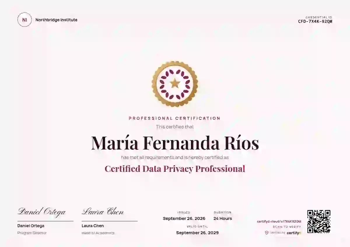 Plantilla de certificado Medallion Rose de certificación profesional