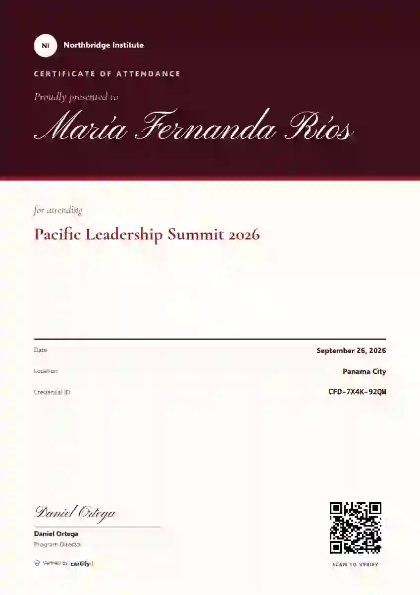 Summit event attendance certificate template
