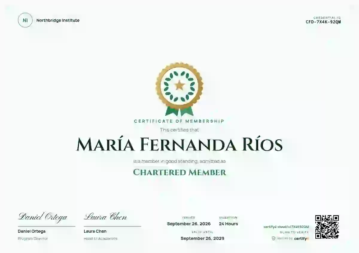 Medallion Emerald No Rays membership certificate template