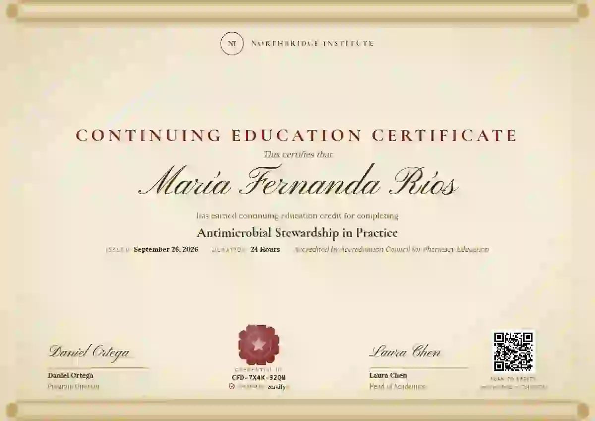 Plantilla de certificado Scroll Parchment Cream de educación continua