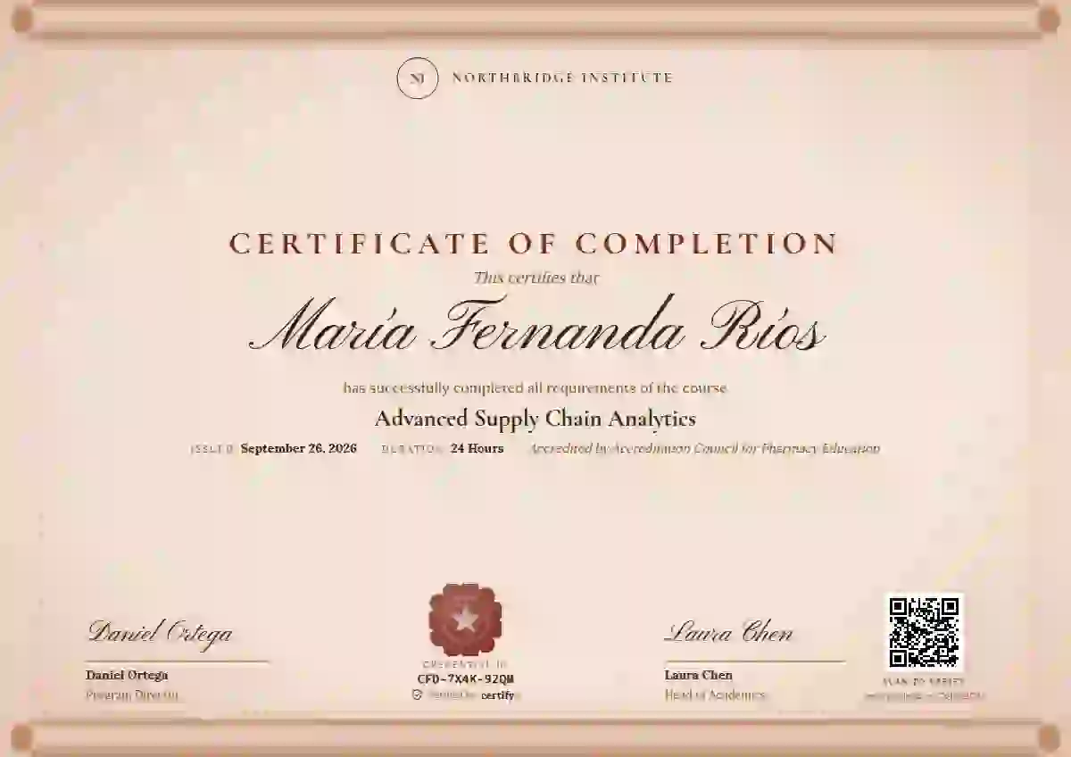 Scroll Parchment Peach course completion certificate template