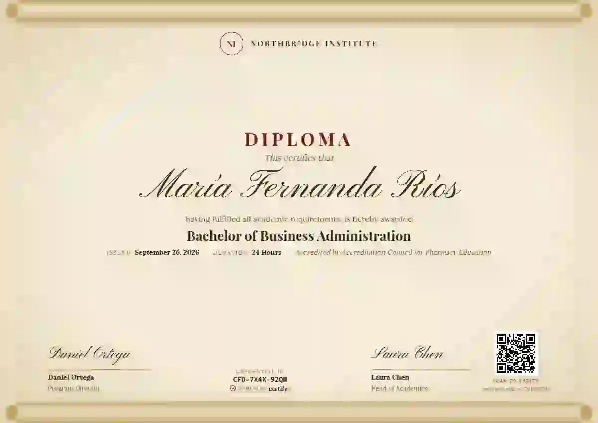 Plantilla de certificado Scroll Parchment Cream No Wax de diploma académico