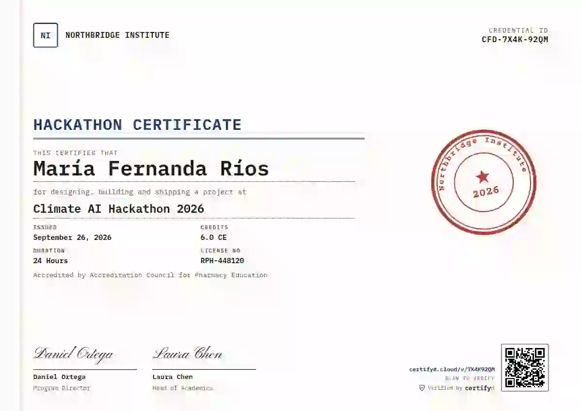 Plantilla de certificado Rubber Stamp Red Ink de hackatón