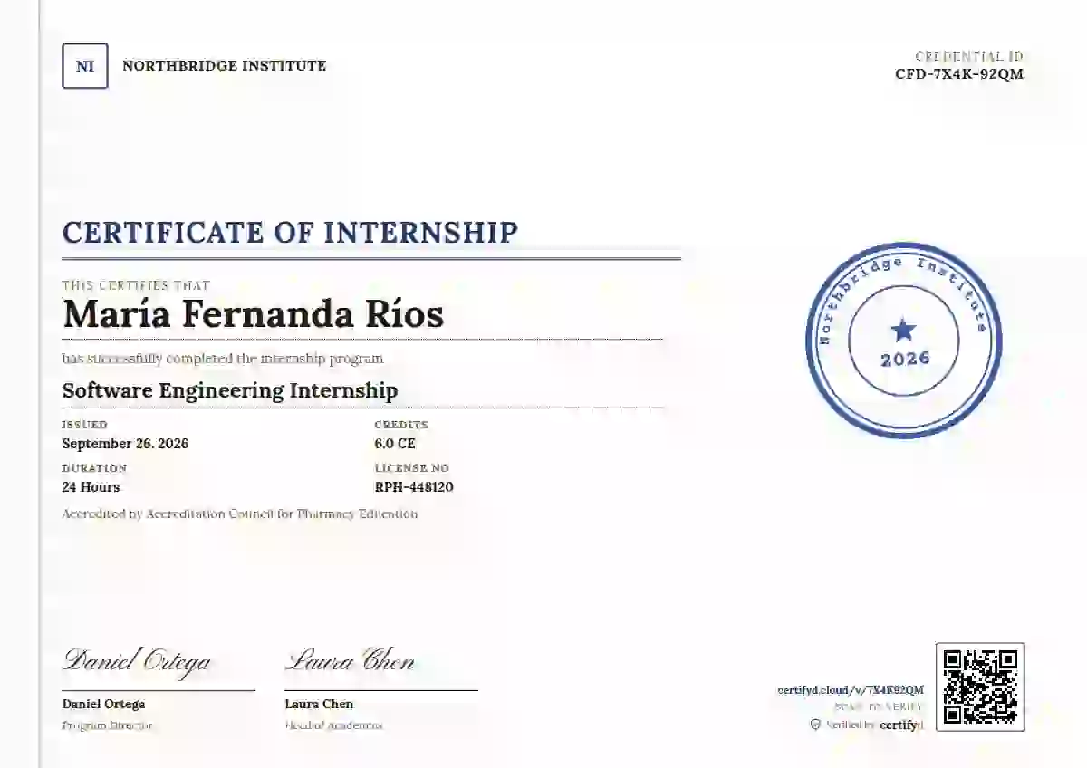 Rubber Stamp Blue Ink internship certificate template