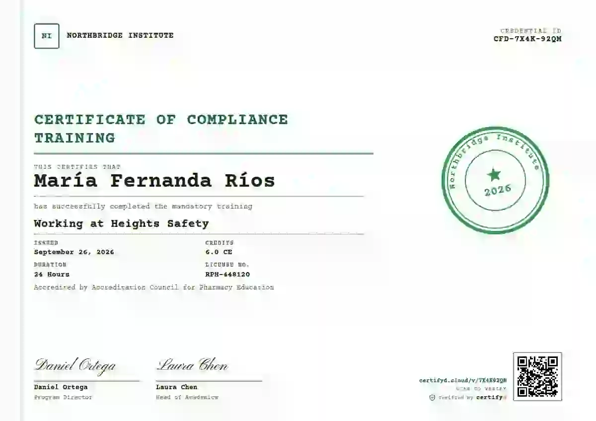 Rubber Stamp Green Ink compliance and safety certificate template