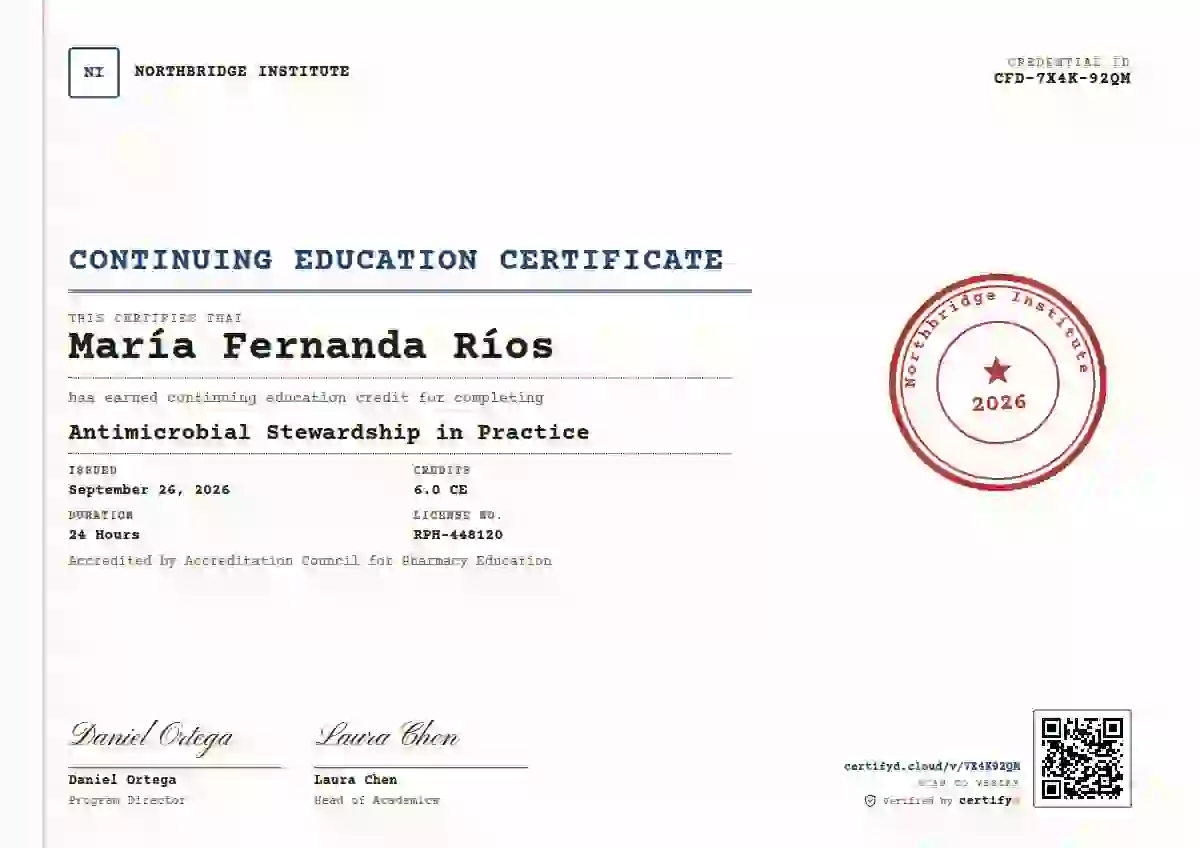 Rubber Stamp Black Ink continuing education certificate template