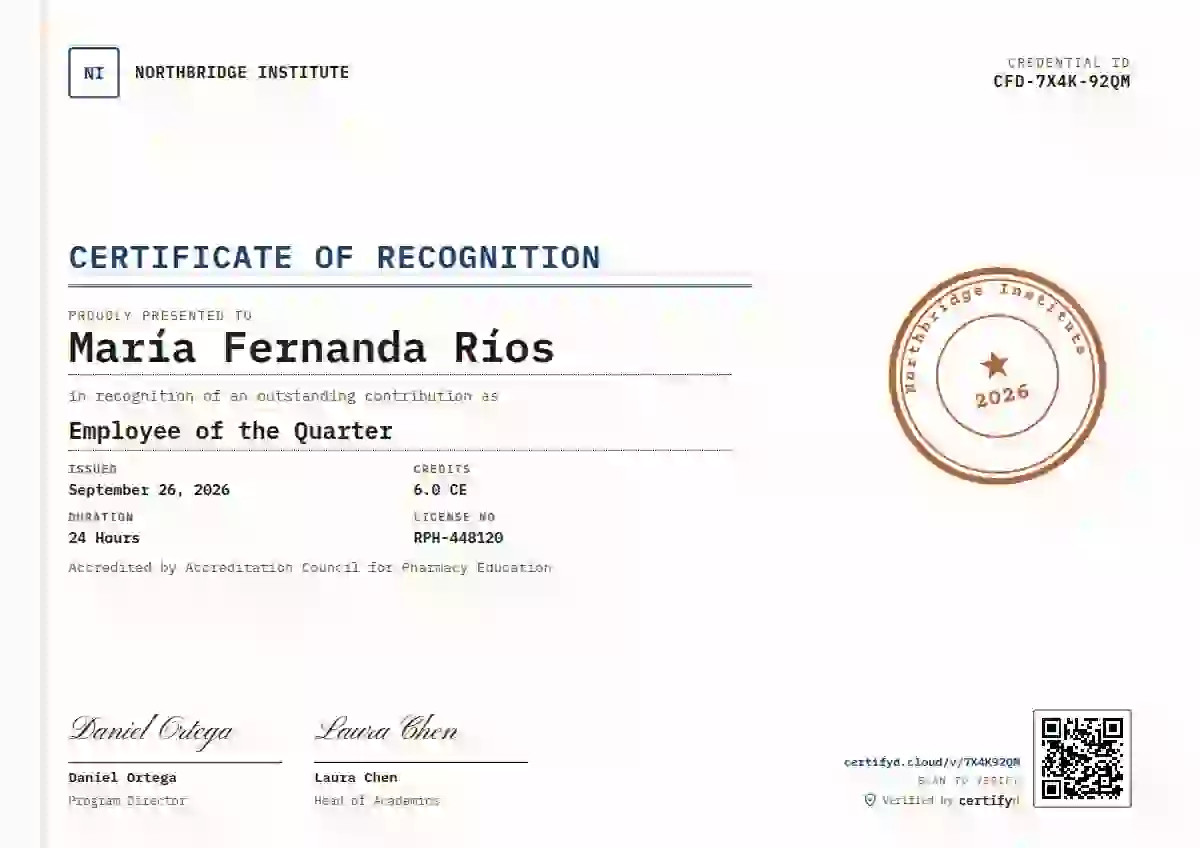 Rubber Stamp Orange Ink employee recognition certificate template