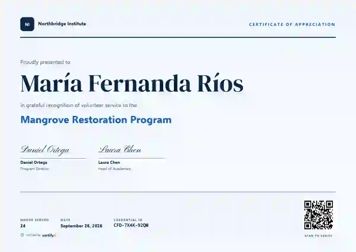 Tidewater volunteer appreciation certificate template