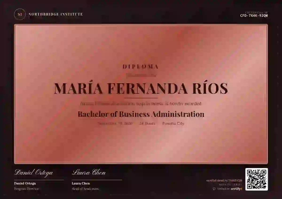 Award Plaque Rose Gold academic diploma certificate template
