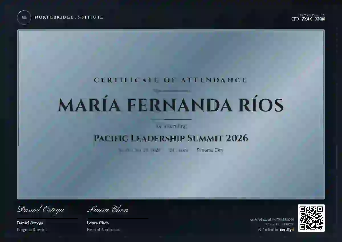Plantilla de certificado Award Plaque Steel de asistencia a eventos