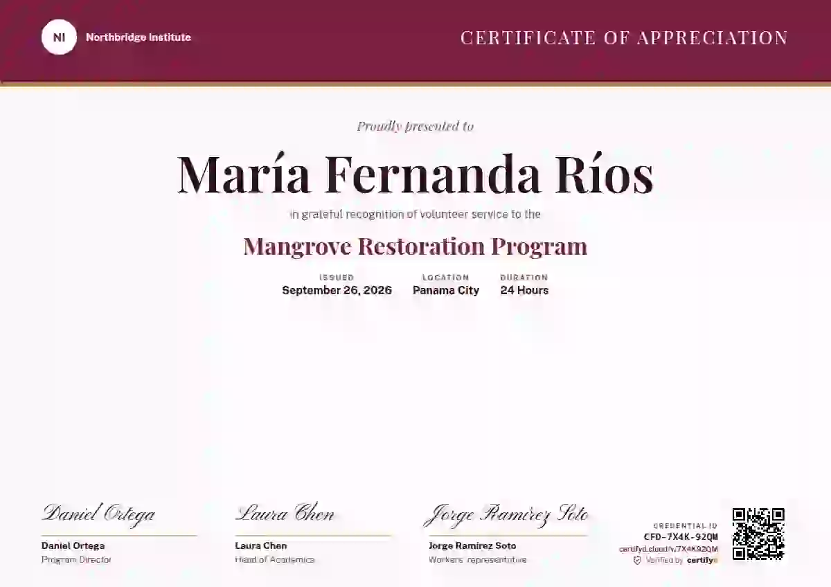 Triple Signature Rose volunteer appreciation certificate template
