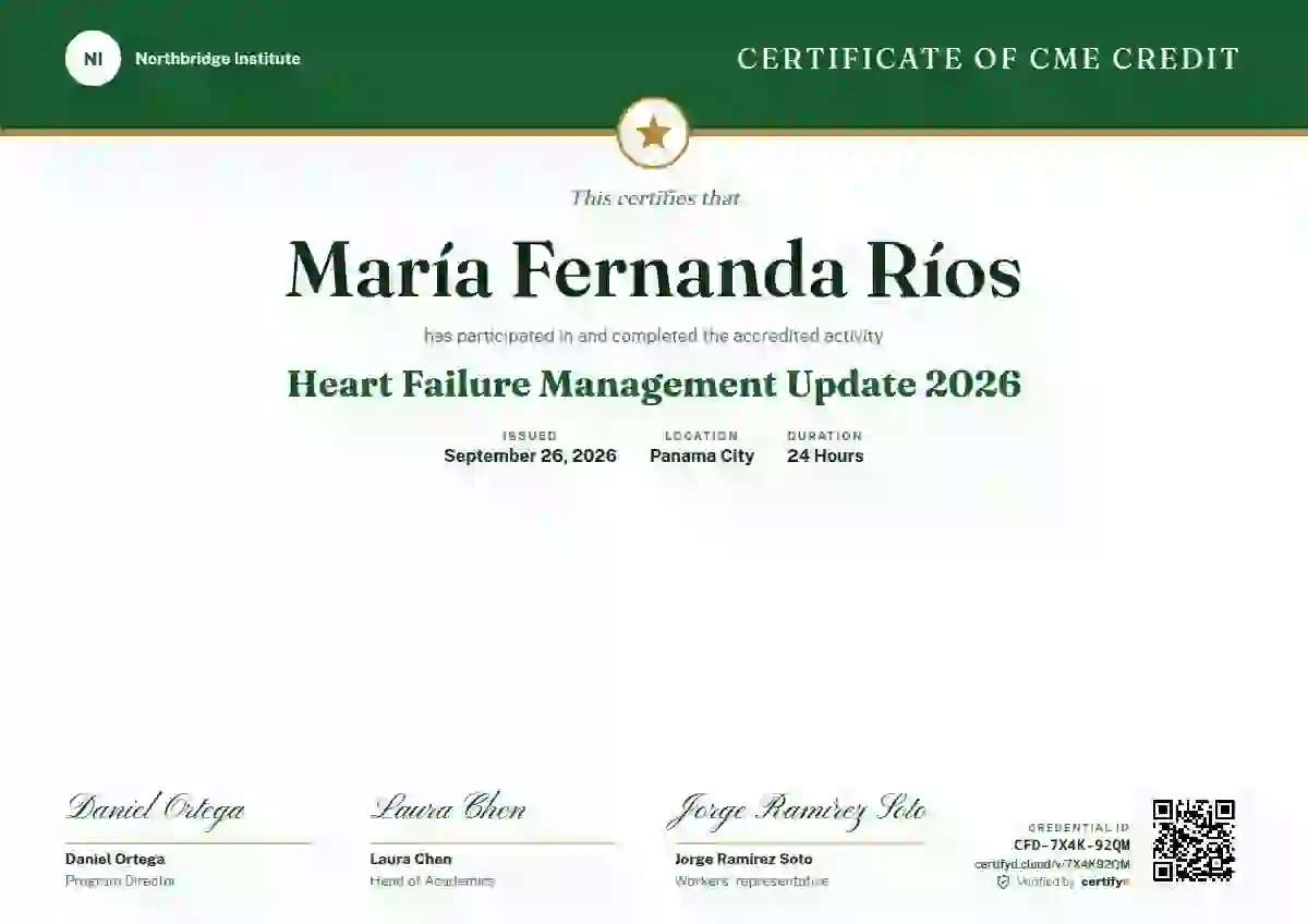 Plantilla de certificado Triple Signature Forest de salud y educación médica continua