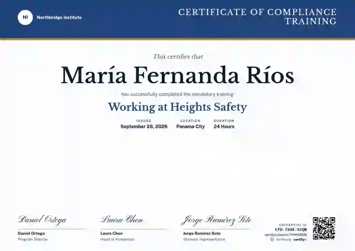 Triple Signature Cobalt compliance and safety certificate template