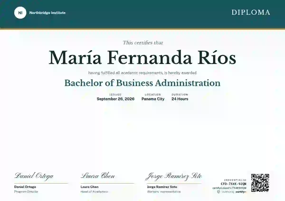 Triple Signature Teal academic diploma certificate template