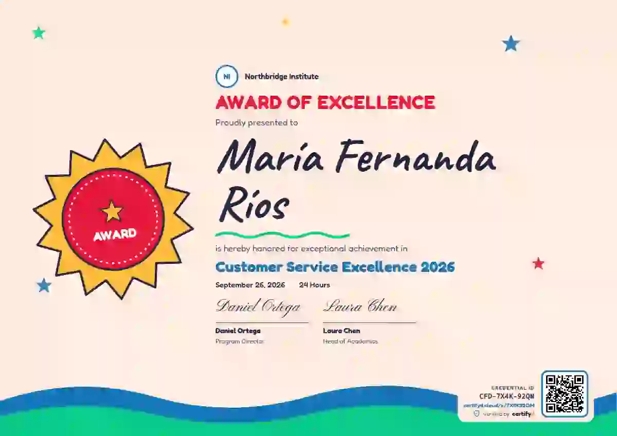 Plantilla de certificado Kids Achievement Peach de premios y logros