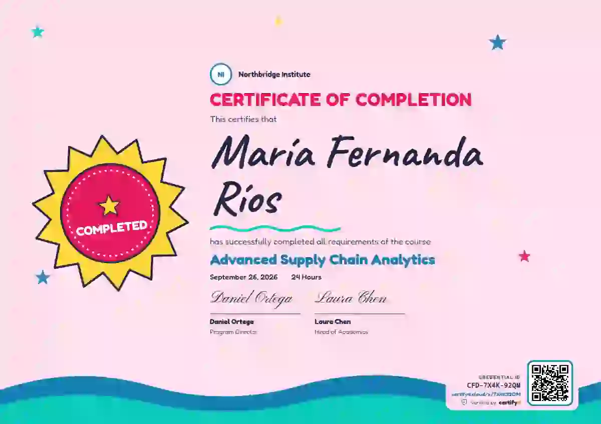 Kids Achievement Candy course completion certificate template
