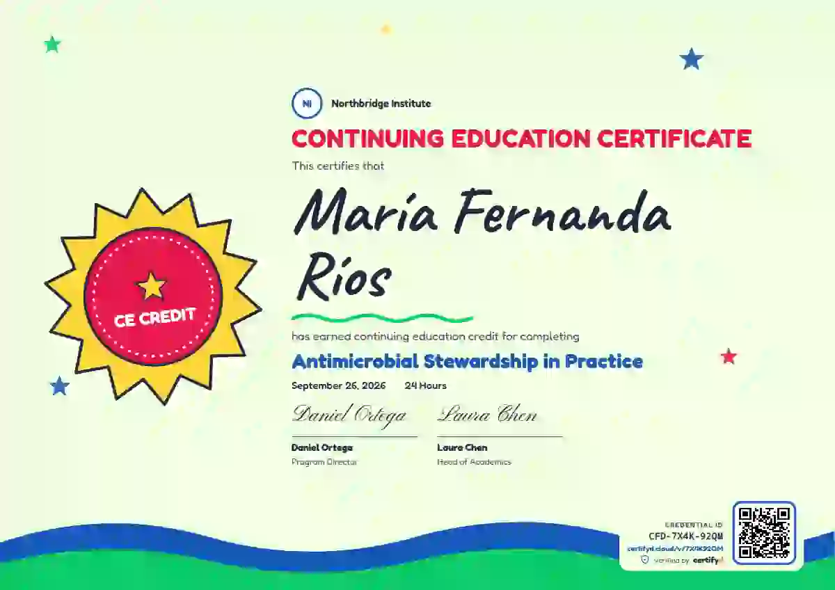 Kids Achievement Lime continuing education certificate template