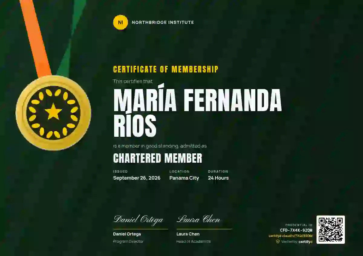 Plantilla de certificado Sports Medal Forest de membresía