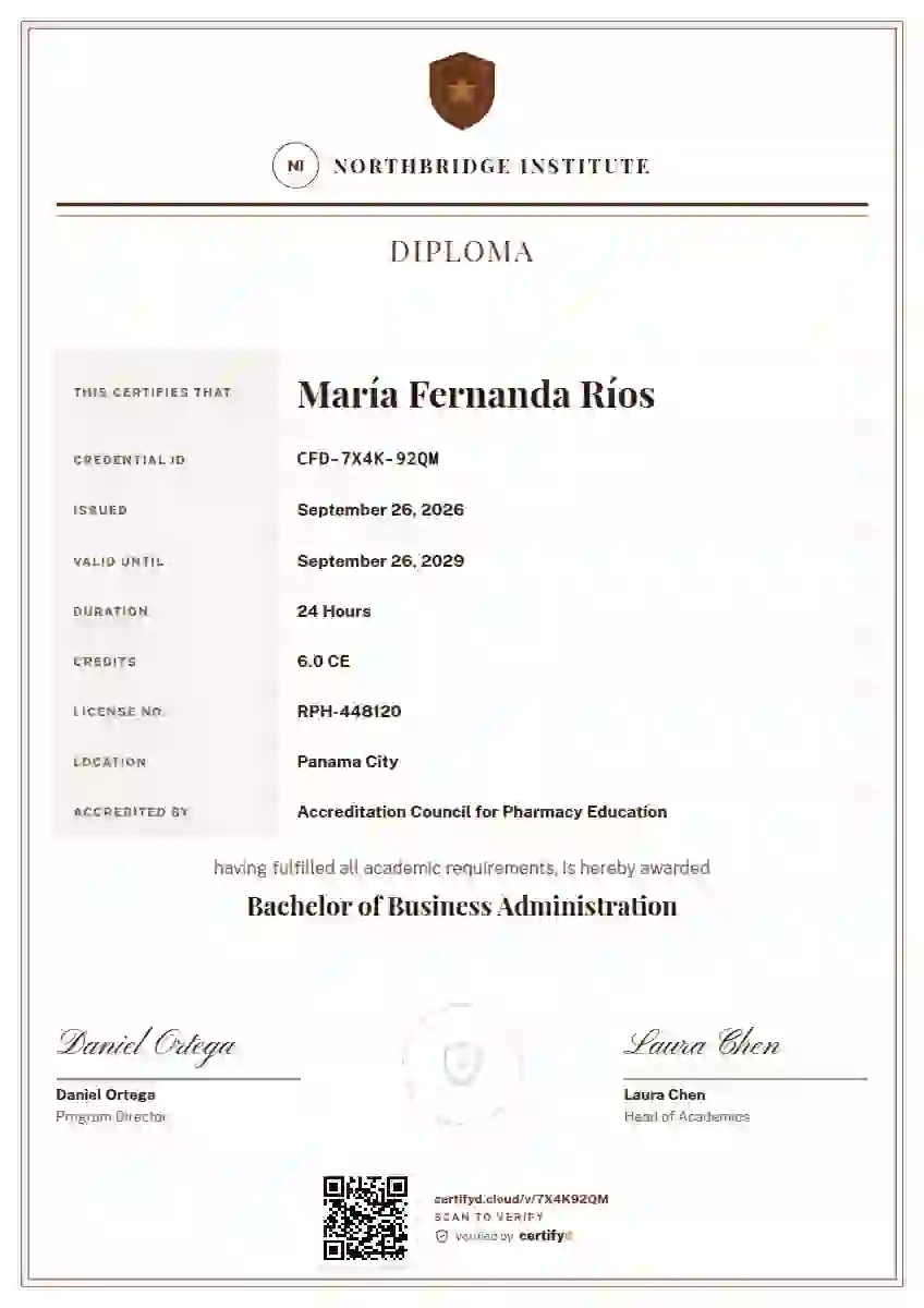 Plantilla de certificado Civic Ledger Terracotta de diploma académico
