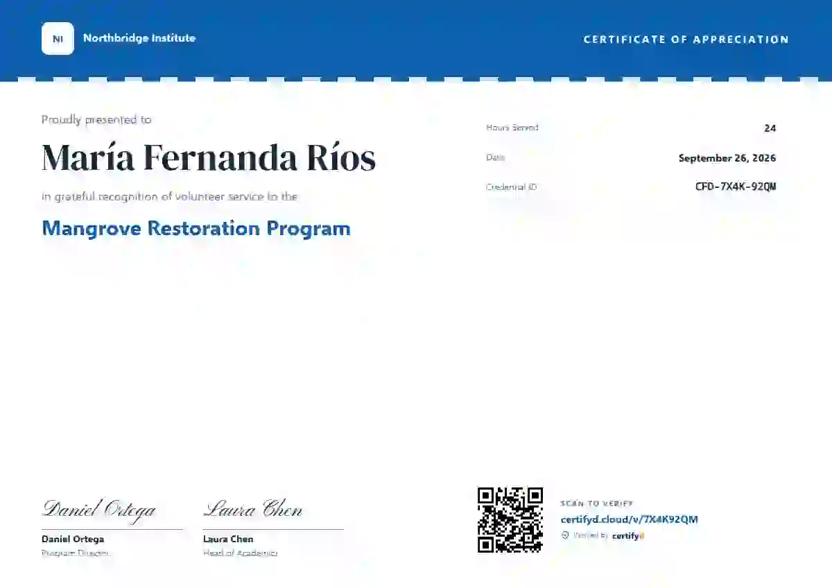 Mesa volunteer appreciation certificate template