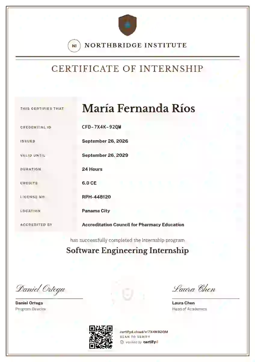 Plantilla de certificado Civic Ledger Copper de pasantía